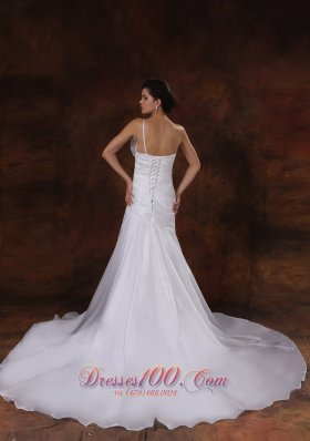 Beautiful Mermaid One Shoulder Beaded Bridal Dresses