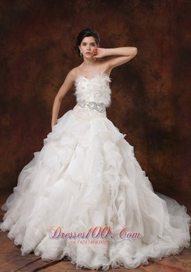 Ruffled Layers Feather Ball Gown Bridal Dresses