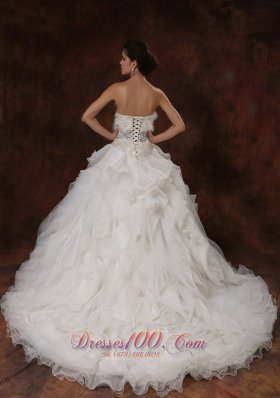 Ruffled Layers Feather Ball Gown Bridal Dresses