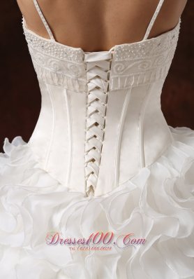 Bust Ruffles Spaghetti Straps Bridal Dresses