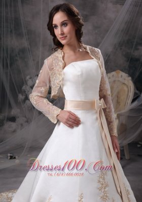 Wonderful Bridal Dresses Strapless Satin Embriodery