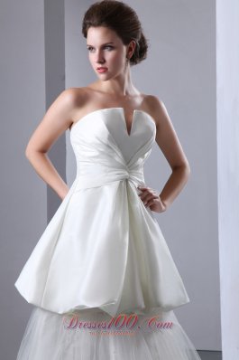 Unique Strapless Taffeta and Tulle Wedding Dress