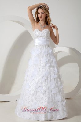 Special Fabric Beading Column Sweetheart Wedding Dress