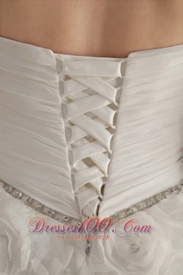 Romantic Rolling Flowers Princess Beading Wedding Dress