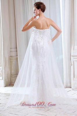 Pretty Mermaid Tulle Appliques Wedding Dress 2014