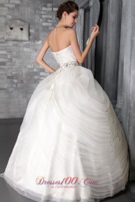 Multi-tiered Strapless Organza Ruffles Wedding Dress