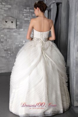 Multi-tiered Strapless Organza Ruffles Wedding Dress