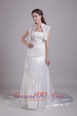 High Quality Elastic Woven Satin Lace Wedding Dress