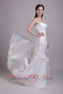 High Quality Elastic Woven Satin Lace Wedding Dress