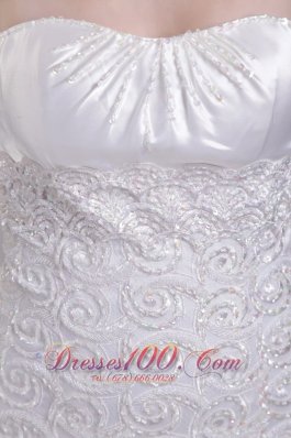 High Quality Elastic Woven Satin Lace Wedding Dress