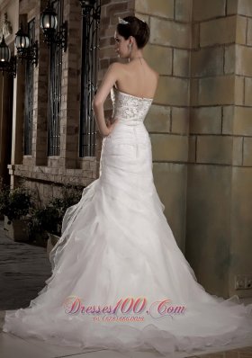 Romantic Strapless Organza Appliques Maria Wedding Dress