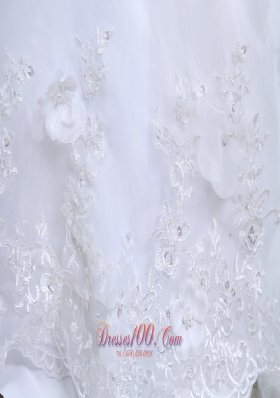 Romantic Wedding Dress Lace Hand Made Flowers