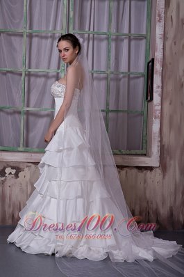 Attractive Strapless Ruffled Layers Wedding Dress