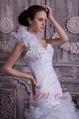 Gorgeous One Shoulder High-low Wedding Dress Organza