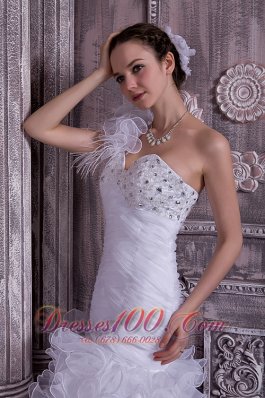 Gorgeous One Shoulder High-low Wedding Dress Organza