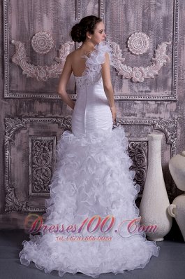 Gorgeous One Shoulder High-low Wedding Dress Organza