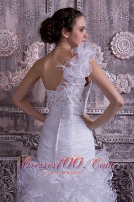 Gorgeous One Shoulder High-low Wedding Dress Organza