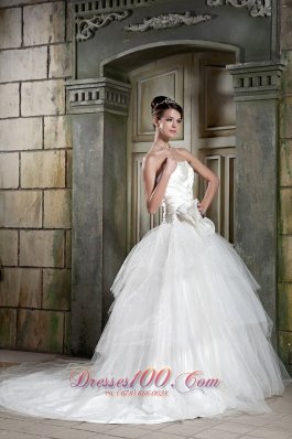 High Quality Strapless Wedding Dress Tulle and Taffeta