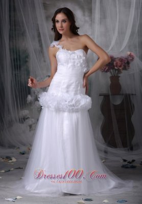 Impressive One Shoulder Taffeta Wedding Dress