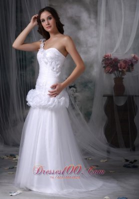 Impressive One Shoulder Taffeta Wedding Dress