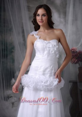 Impressive One Shoulder Taffeta Wedding Dress