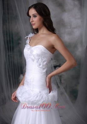 Impressive One Shoulder Taffeta Wedding Dress