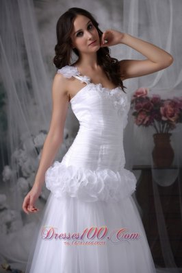 Impressive One Shoulder Taffeta Wedding Dress