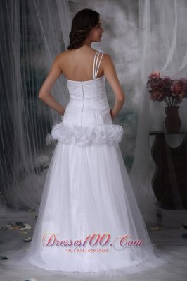 Impressive One Shoulder Taffeta Wedding Dress