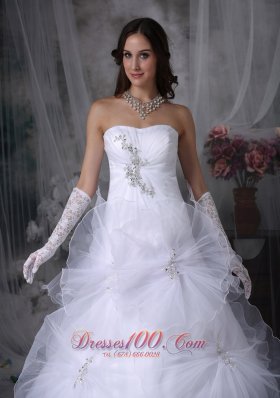 Gorgeous Strapless Taffeta and Organza Wedding Dress