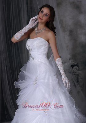 Gorgeous Strapless Taffeta and Organza Wedding Dress