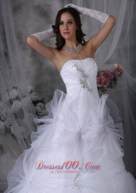 Gorgeous Strapless Taffeta and Organza Wedding Dress