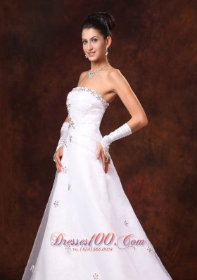 Attractive Strapless Organza Wedding Dress