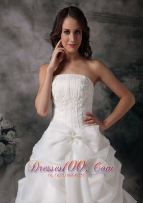 Elegant Wedding Dress Organza Appliques On Sale