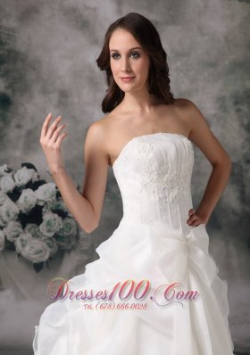 Elegant Wedding Dress Organza Appliques On Sale