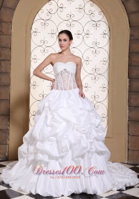 Wedding Dress Taffeta With Pick-ups Gowns
