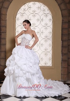 Wedding Dress Taffeta With Pick-ups Gowns