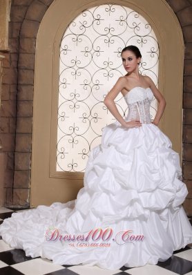 Wedding Dress Taffeta With Pick-ups Gowns