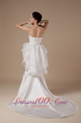 Classy Strapless Wedding Dress Satin and Organza