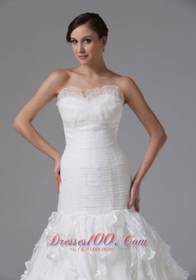 Trumpet Sweetheart Ruched Ruffles Wedding Dress