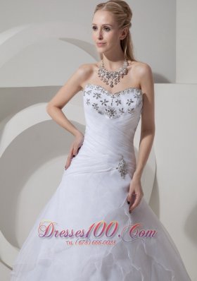 Mod Sweetheart Organza Beading Wedding Dress