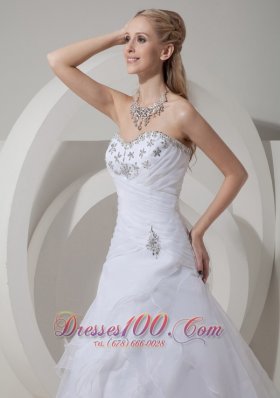 Mod Sweetheart Organza Beading Wedding Dress