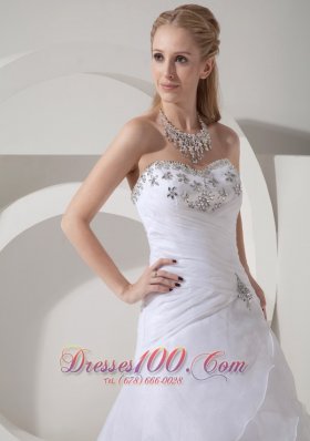 Mod Sweetheart Organza Beading Wedding Dress