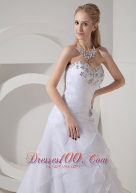 Mod Sweetheart Organza Beading Wedding Dress