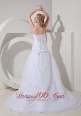 Mod Sweetheart Organza Beading Wedding Dress