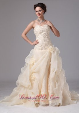 Champagne Embroidery Floral Jessie Wedding Dress