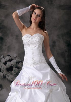 Sweetheart Wedding Dress Taffeta Embroidery