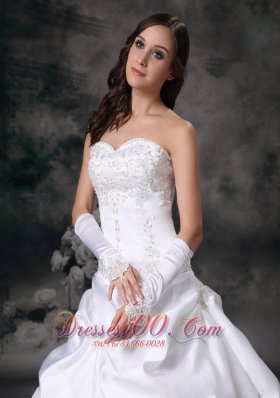 Sweetheart Wedding Dress Taffeta Embroidery