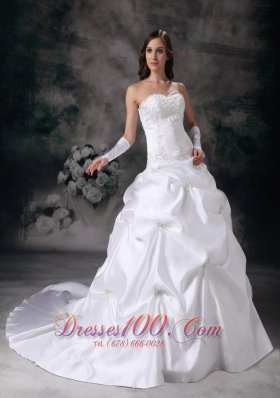 Sweetheart Wedding Dress Taffeta Embroidery