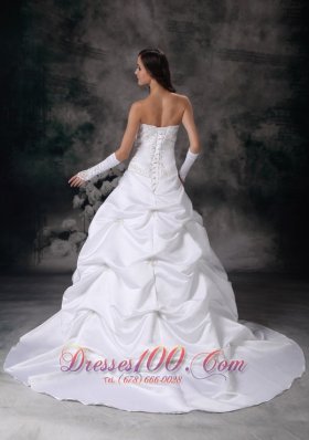 Sweetheart Wedding Dress Taffeta Embroidery