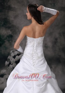 Sweetheart Wedding Dress Taffeta Embroidery